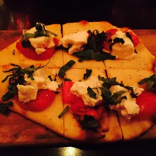 Gluten-Free Goat Cheese, Roasted Tomato and Basil Flatbread