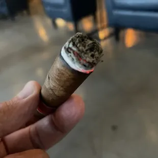 a hand holding a cigar