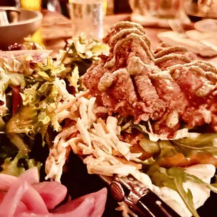 a plate of food on a table