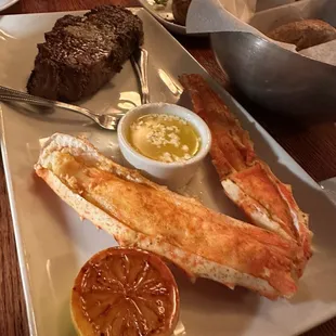 Ribeye and King Crab Legs