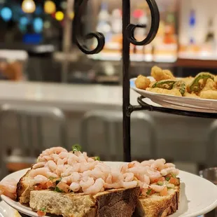 three plates of food