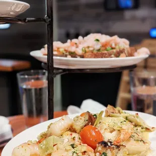 two plates of food