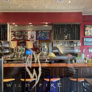 Wildfire logo as seen on the bar entry door