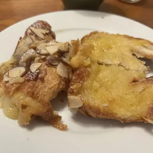 Inside the almond croissant.