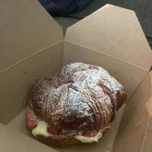 Strawberry pastry cream croissant