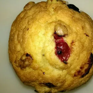 Cranberry walnut muffin.