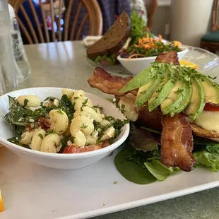 Double Creme Brie BLT Avocado and pasta salad