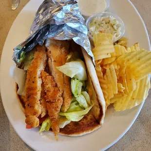 My sister&apos;s lunch:  Chicken Tender Pita combo included with minestrone soup. $7.95.   4/22/2022