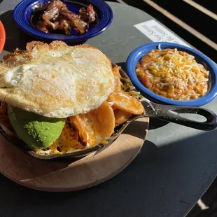 Papas y Queso Skillet with a side of Green chile