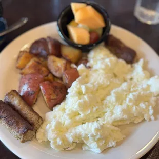 Twos breakfast with turkey sausage - sausage was really good.