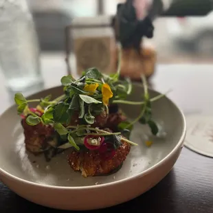 a plate of food on a table