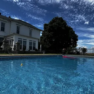 Pool area and side of house