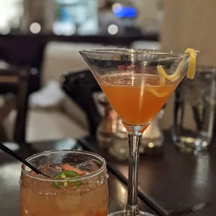 Left- Spicy Strawberry Margarita Right- paper plane