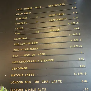 menu