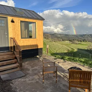 Patio view from our Valley View cabins, the nicest accommodations on the property