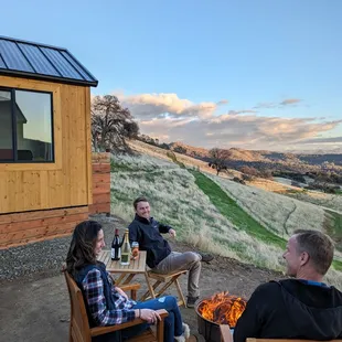 All cabins come with a private firepit in an enclosed patio area with beautiful nature views.