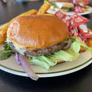 Cheeseburger and fries