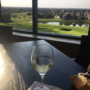 View from the restaurant looking onto the golf course.