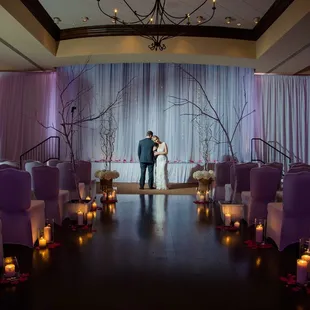 a bride and groom at their wedding ceremony