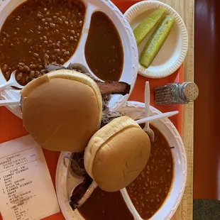 Combination meal, rib and beef.