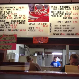 The menu. You walk right up to the counter and tell them what u want