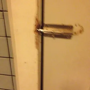 The lock on the bathroom door