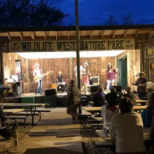 Where they play the music at night for the chick wagon dinner