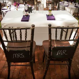 Chiavari chairs at our "sweetheart" table!