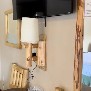 The furniture is great and the tv is big and easy to use with lots of channels