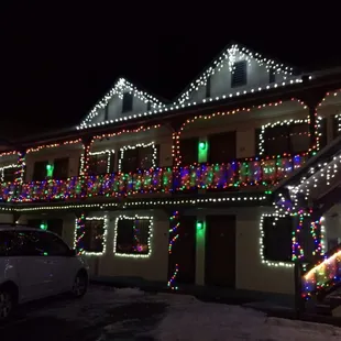 Lit up for the holidays.