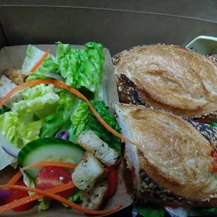 The SODO sandwich with a side salad for 2.00 up charge. Really yummy!