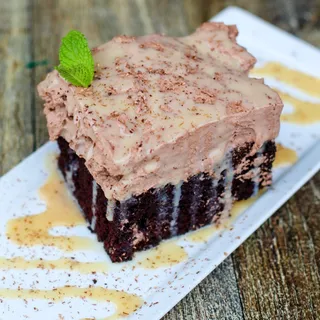 Caramel Whiskey Poke Cake