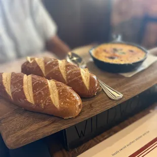 Pretzel + mustard infused cheddar