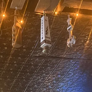 Wiseacre beer tap on the ceiling!  That's my cousins' brewery :) nice to see!