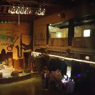 Taken from the balcony, looking down on the stage. Groovy little place to relax and catch some tunes.