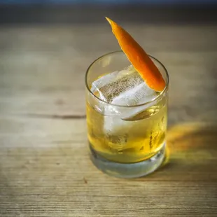 The McQueen: Union mezcal, Monkey Shoulder scotch, agave, orange bitters