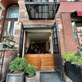 the entrance to the building