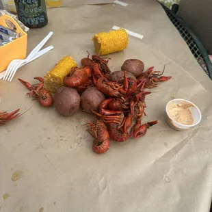 Crawfish that was already half eaten!