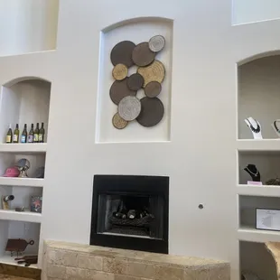 a fireplace in a living room