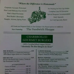 Menu may 2009