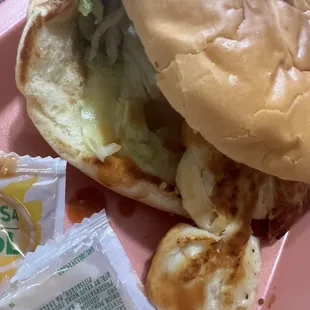 Up close on my tasty grilled chicken sandwich!