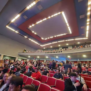 You can see a lot of the lights are out on the ceiling.