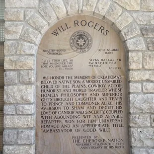 Stone Wall Monument dedicated to the Museum by the Cherokee Nation