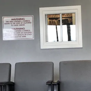 What the what .... it's not safe to sit in this waiting room?! ;)