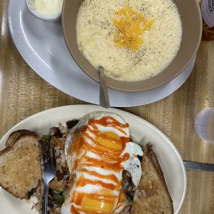 Grits eggs toast