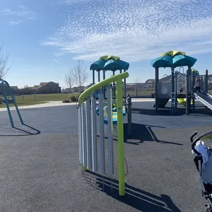 Big field, playground itself does not have much shade. Bring a hat!