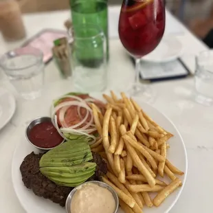 Burger and sangria