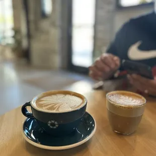 Cappuccino and latte