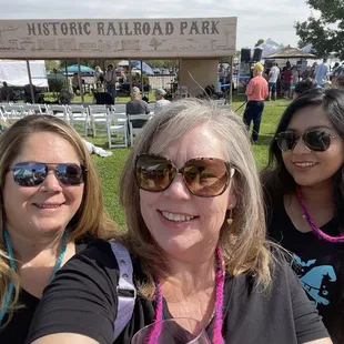 Cheers! At the music stage