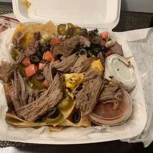 Beef nachos